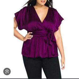 City Chic Cerise Tangled Top